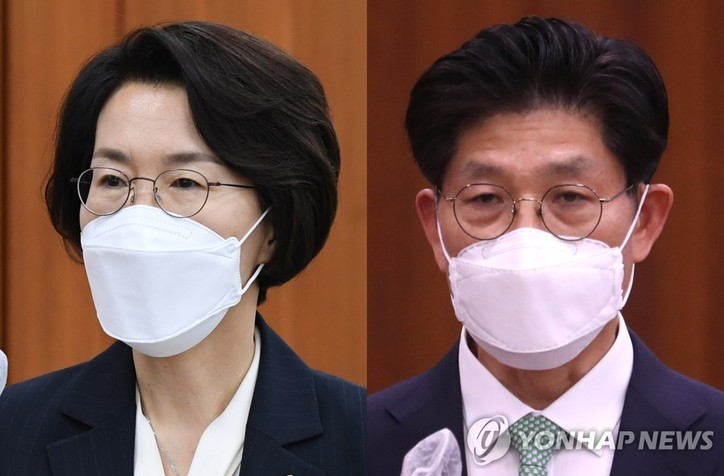 (왼쪽부터) 임혜숙 과학기술정보통신부 장관-노형욱 국토교통부 장관 