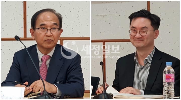 (좌로부터) 김낙회 고문(법무법인(유한) 율촌)이 좌장을 맡고,  전영준 변호사(법무법인(유한) 율촌)가 토론에 참여했다.