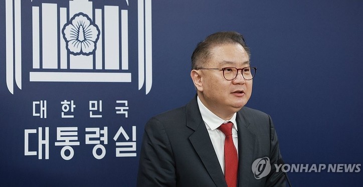 박상욱 대통령실 과학기술수석이 5일 오전 서울 용산 대통령실 청사 오픈라운지에서 열린 간담회에서 발언하고 있다. 