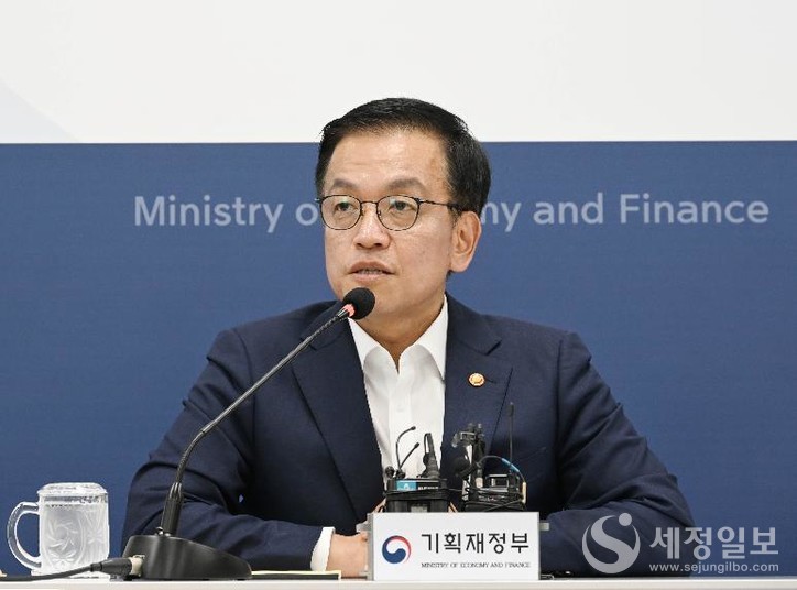 최상목 경제부총리가 지난 28일 기자간담회에서 발언하고 있다.