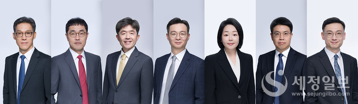 법무법인 세종은 형사그룹에 검사장출신변호사 등을 대거 영입했다(좌측부터 장영수, 박진원, 조주연, 이정우, 손정현, 홍석기, 석동현 변호사)