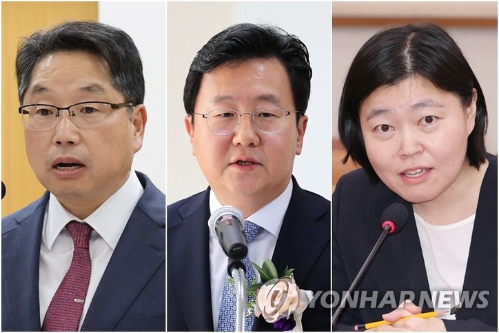 왼쪽부터 노만석 대검찰청 차장-정진우 서울중앙지검장-임은정 서울동부지검장