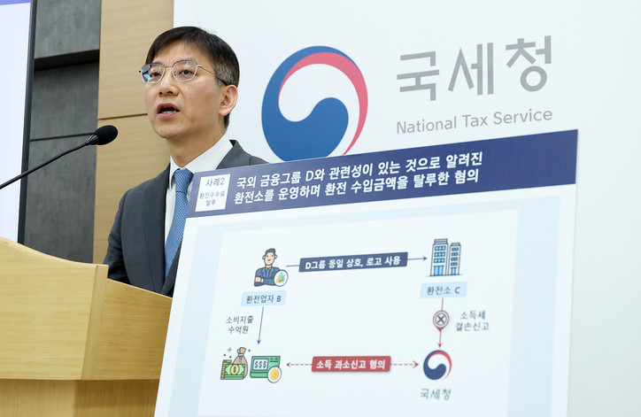 3일 세종시 국세청 기자실에서 안덕수 조사국장이 2025년 국세행정 운영방안에 대해 브리핑을 하고 있다. [사진 국세청]